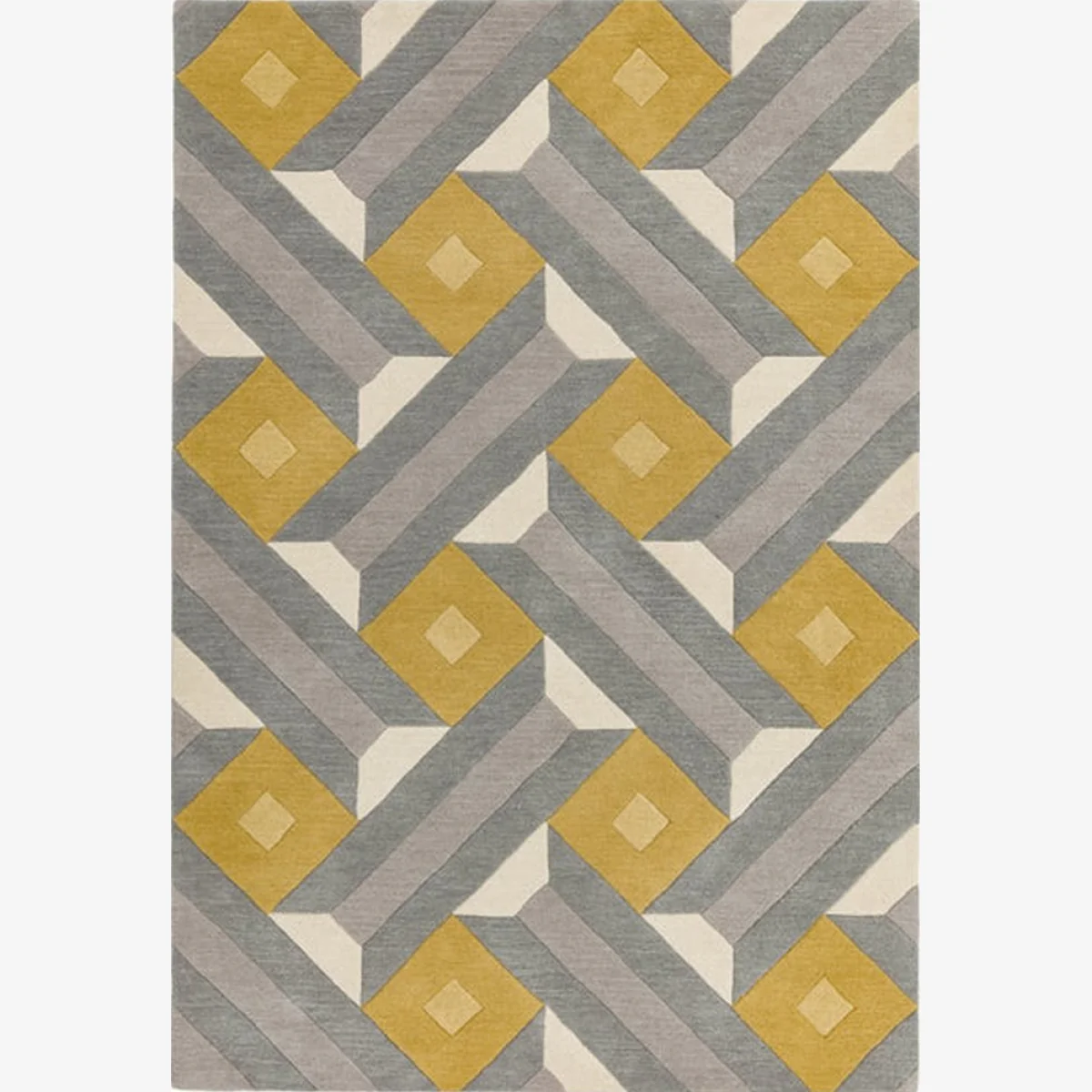 Asiatic Carpets Reef Handtufted Rug Motif Ochre Grey - 120 x 170cm – image 1