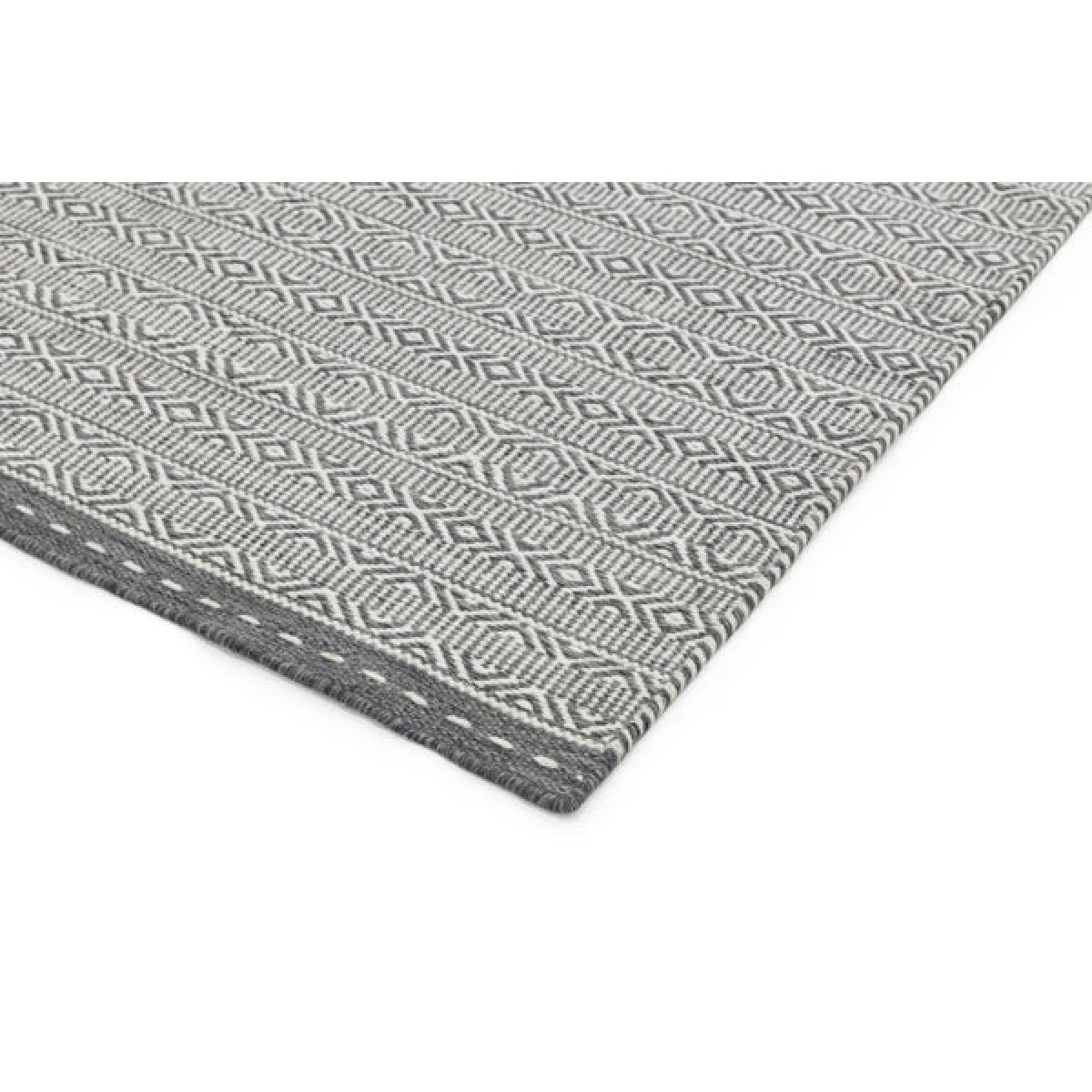 Asiatic Carpets Knox Reversible Wool Dhurry Hand Woven Dhurry Rug Grey - 200 x 290cm – image 3