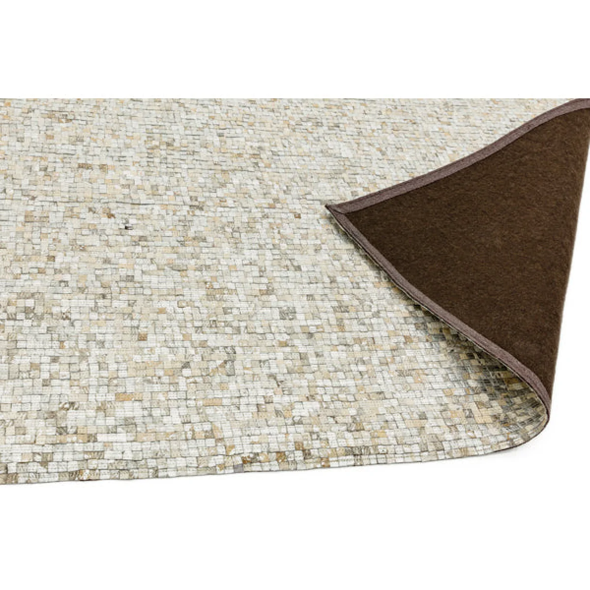 Asiatic Carpets Elona Mosaic Cowhide Hand Sewn Rug Silver - 200 x 290cm – image 4
