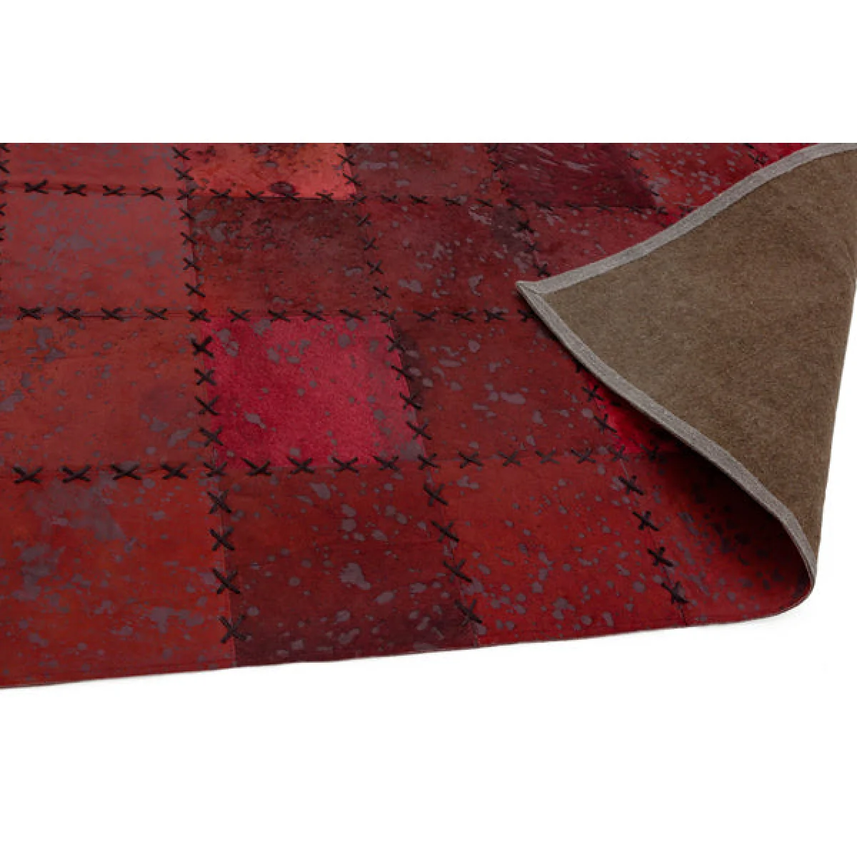 Asiatic Carpets Xylo Hand Sewn Rug Red Cross Stitch - 120 x 170cm – image 4