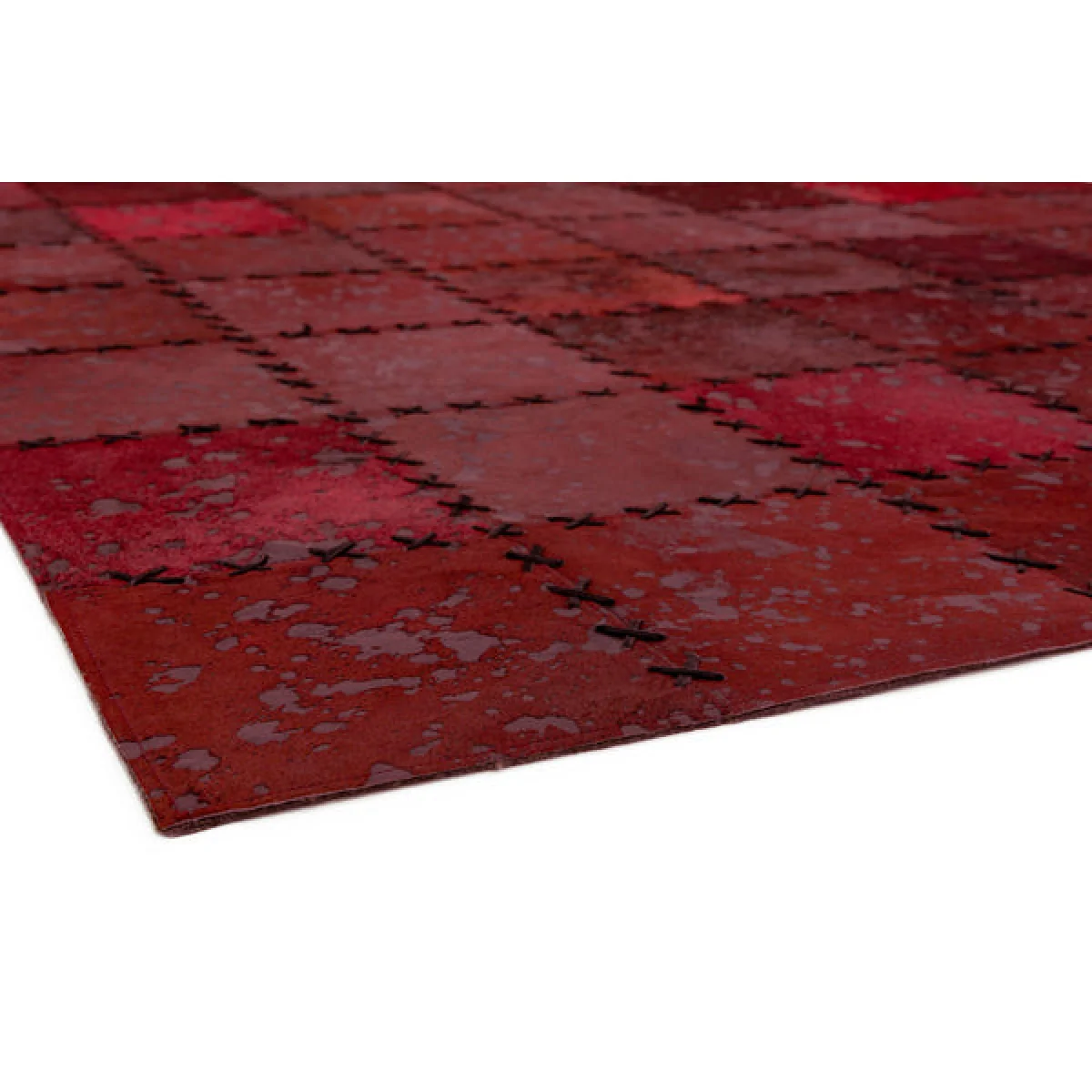 Asiatic Carpets Xylo Hand Sewn Rug Red Cross Stitch - 120 x 170cm – image 5