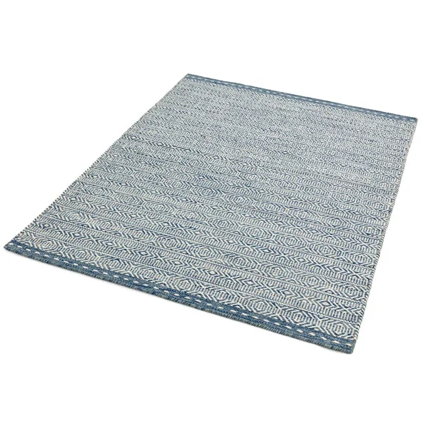 Asiatic Carpets Knox Reversible Wool Dhurry Hand Woven Dhurry Rug Blue - 120 x 170cm – image 2