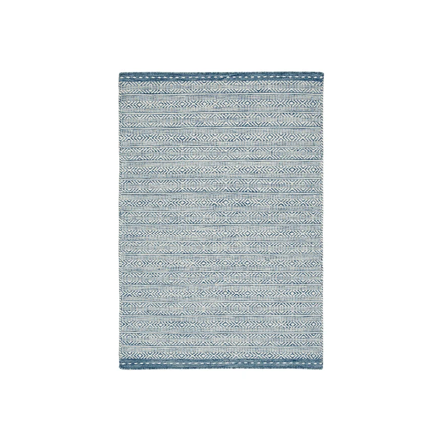 Asiatic Carpets Knox Reversible Wool Dhurry Hand Woven Dhurry Rug Blue - 120 x 170cm – image 1