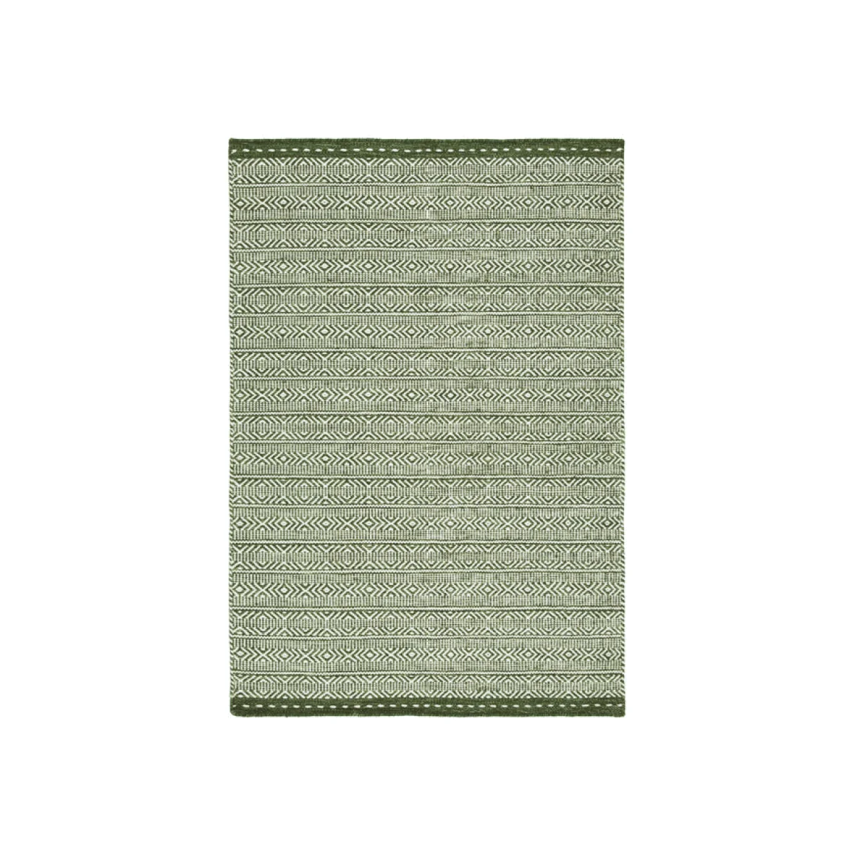 Asiatic Carpets Knox Reversible Wool Dhurry Hand Woven Dhurry Rug Green - 200 x 290cm