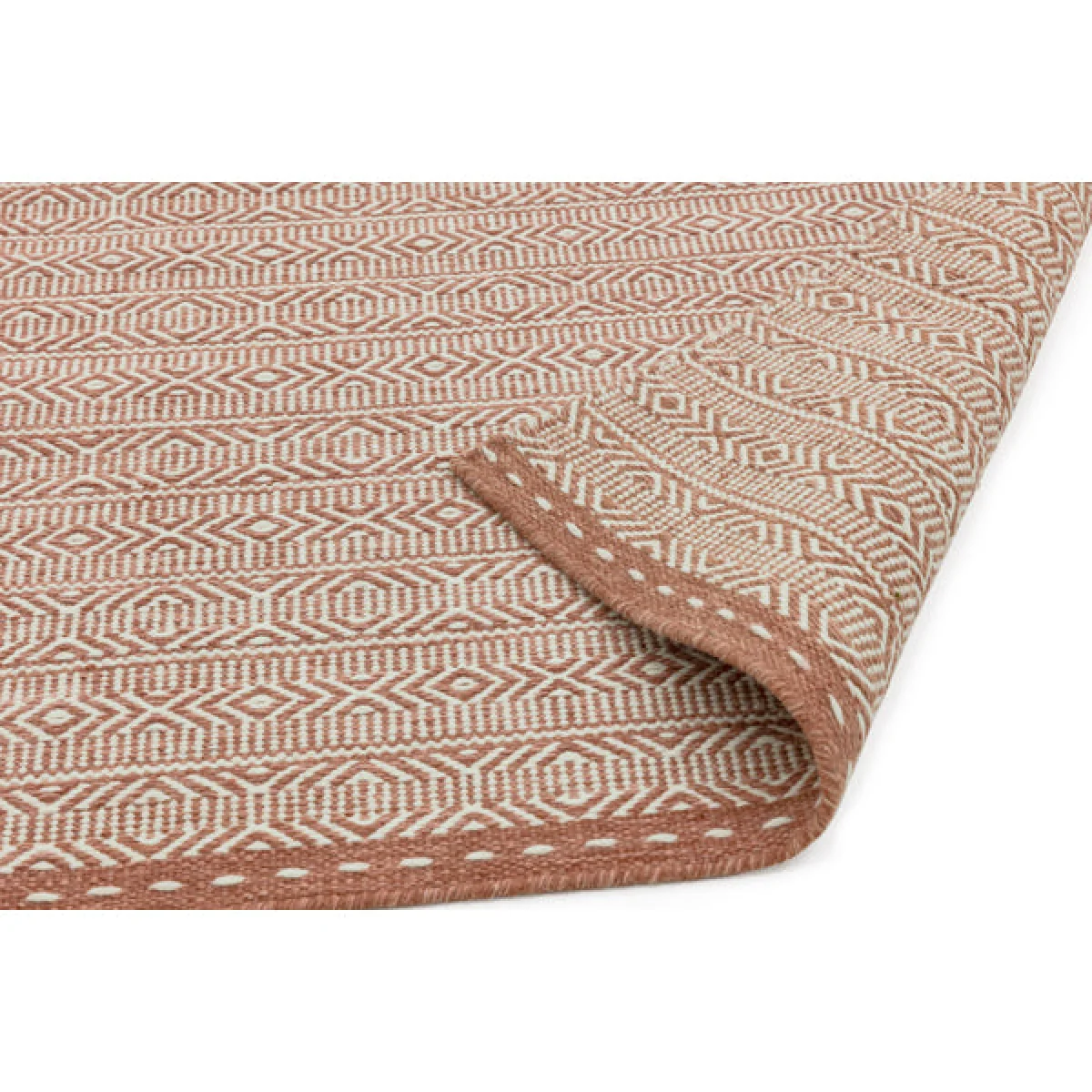 Asiatic Carpets Knox Reversible Wool Dhurry Hand Woven Dhurry Rug Coral - 120 x 170cm – image 4