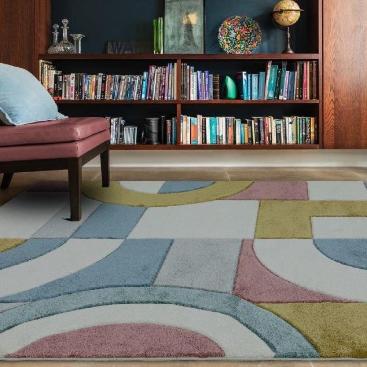 Asiatic Sketch Retro SK08 Rug - Multi - 120x170cm, Geometric - Cream/Beige/Grey/Pink/Yellow – image 2