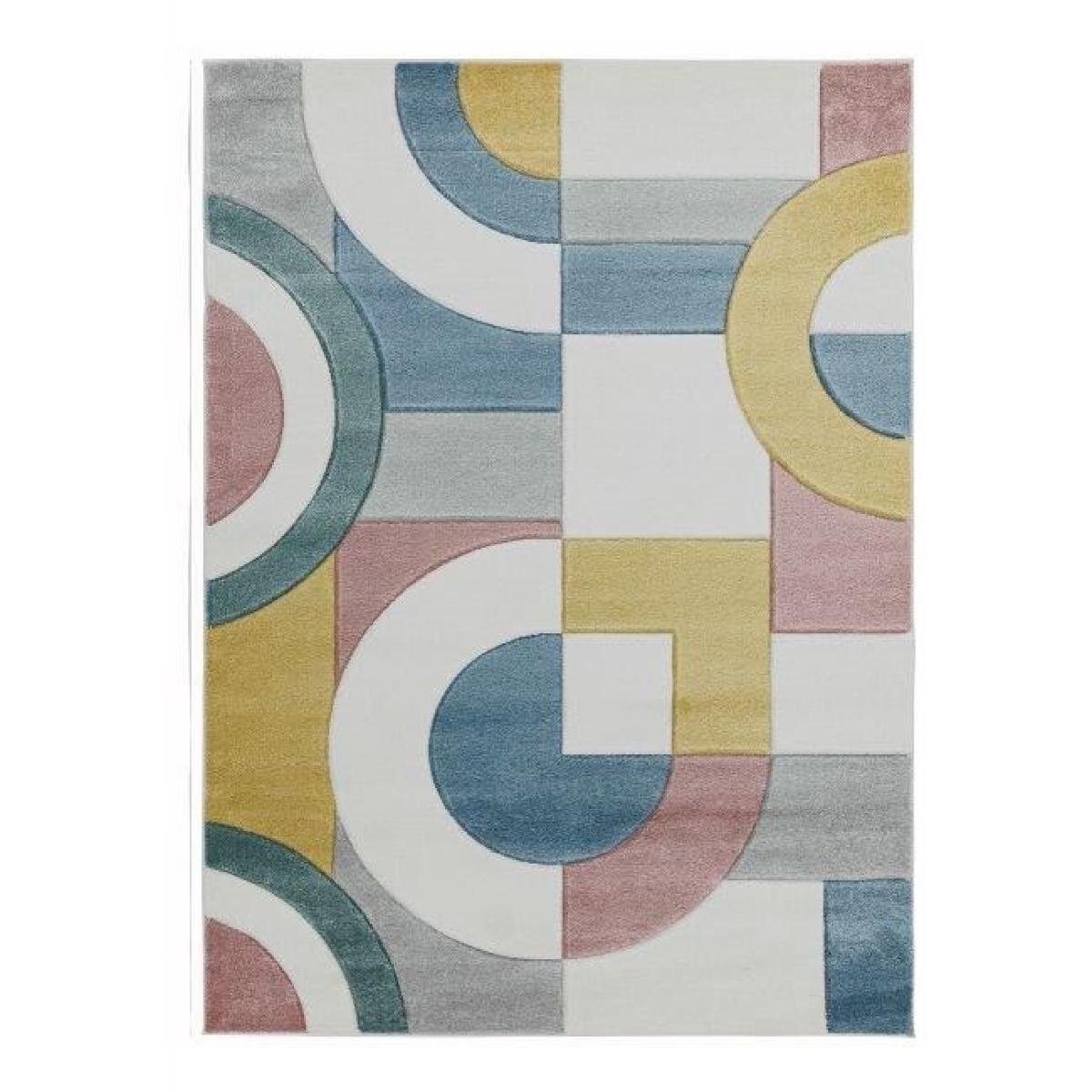 Asiatic Sketch Retro SK08 Rug - Multi - 120x170cm, Geometric - Cream/Beige/Grey/Pink/Yellow – image 1