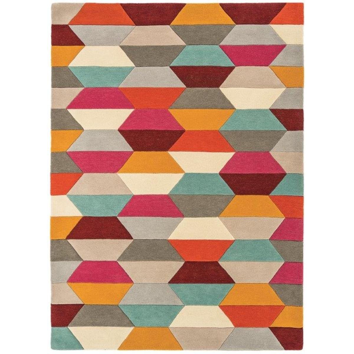 Asiatic Funk Honeycomb 03 Rug - Bright - 170x240cm, Wool, Geometric - Brown/Pink/Grey – image 2