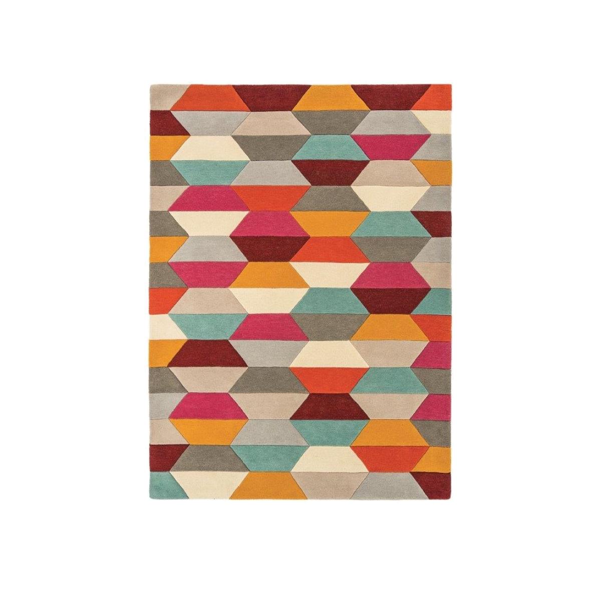 Asiatic Funk Honeycomb 03 Rug - Bright - 170x240cm, Wool, Geometric - Brown/Pink/Grey – image 1