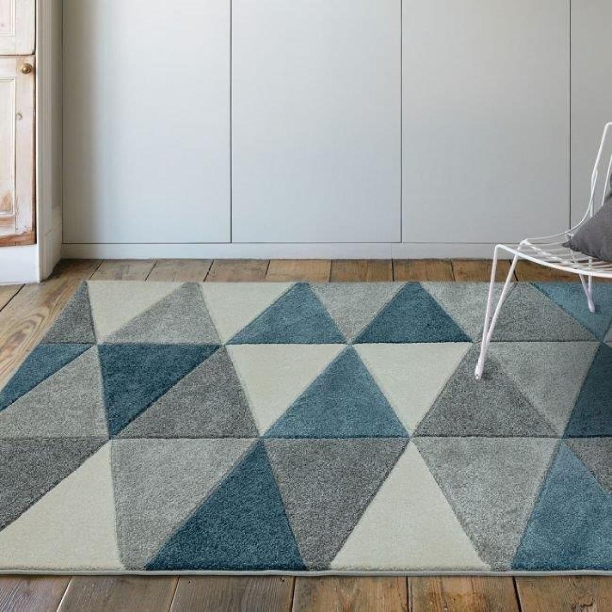 Asiatic Sketch Kite SK07 Rug - Blue - 120x170cm, Geometric - Blue/Grey/White – image 2