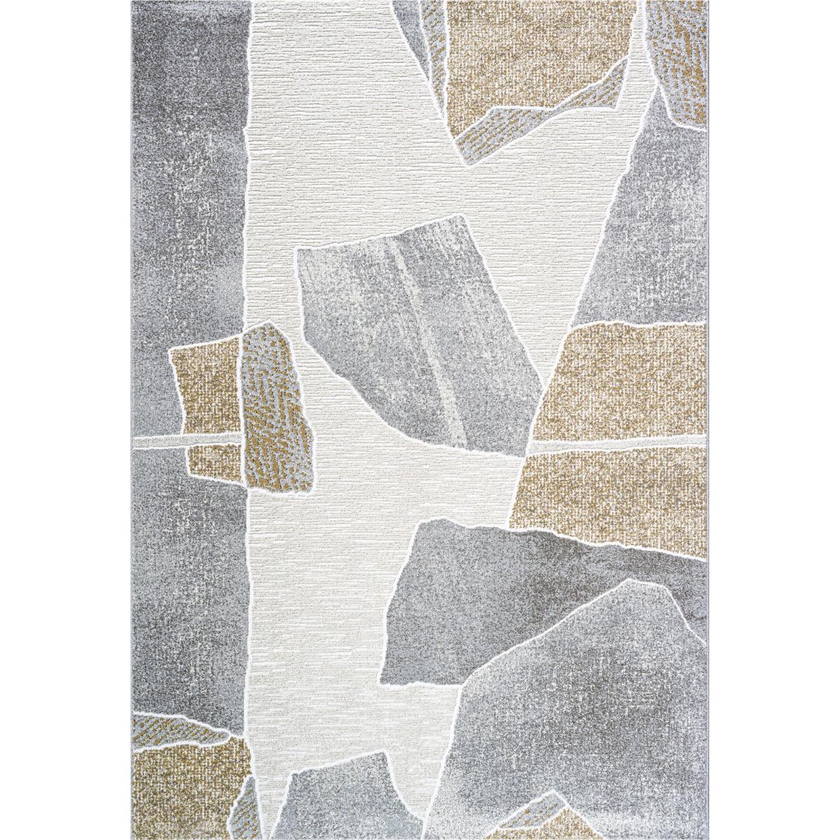 Mastercraft 046-0038/6191 Milano Rug - Grey/Gold - 200cm x 290cm Pebble Shape In Beige/Grey – image 2