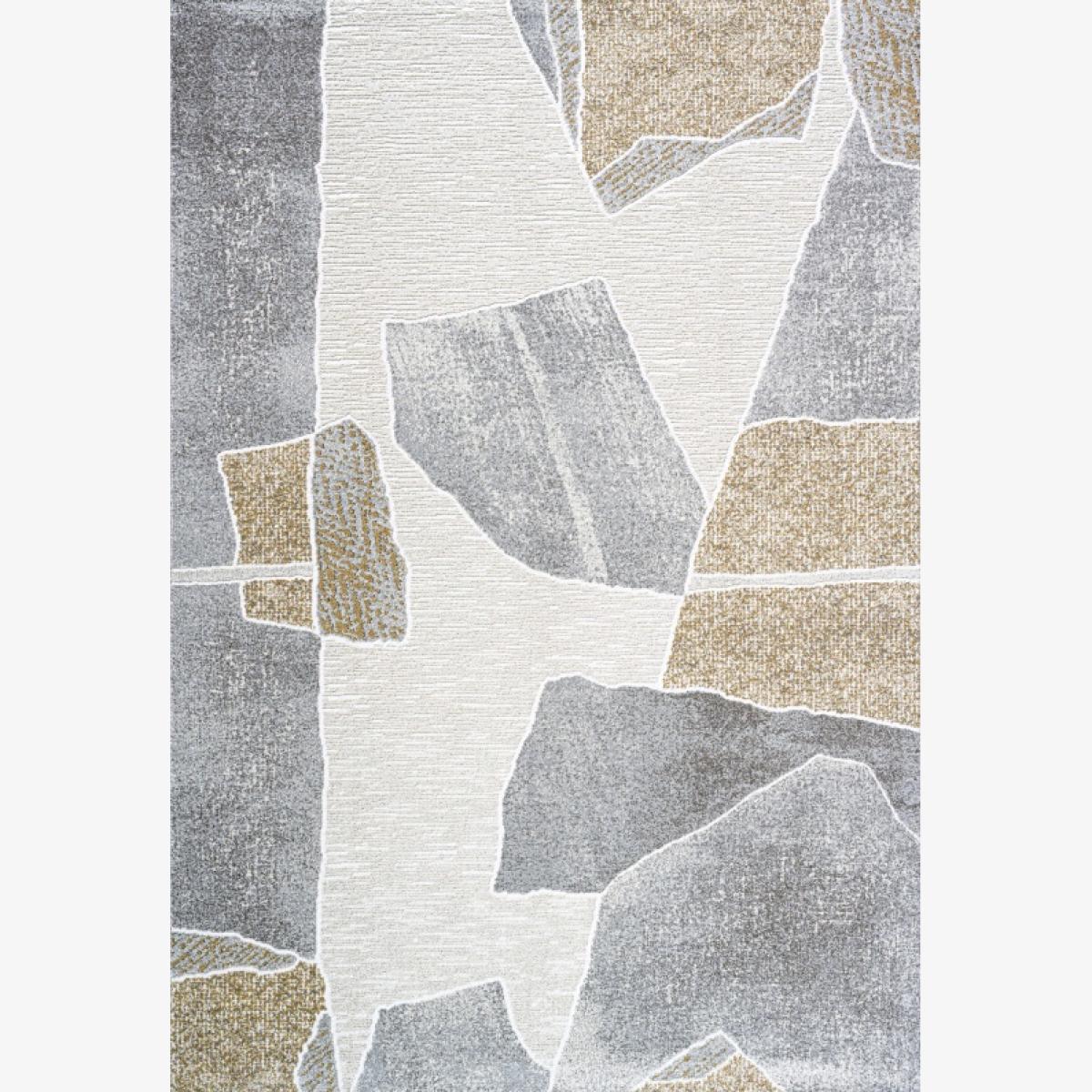 Mastercraft 046-0038/6191 Milano Rug - Grey/Gold - 200cm x 290cm Pebble Shape In Beige/Grey – image 1
