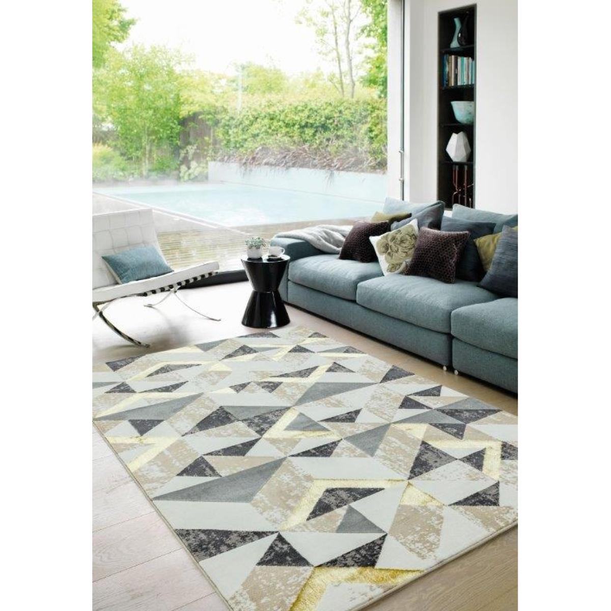 Asiatic Orion Flag OR11 Rug - Grey - 120x170cm, Geometric - Grey/Silver/Black/Yellow – image 2