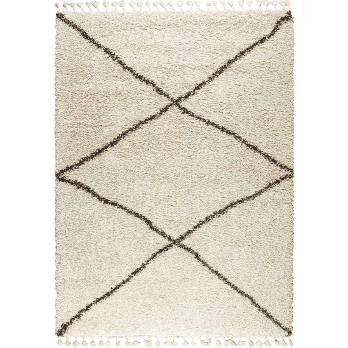 Mastercraft Twilight 039-0004/6933 Shaggy Fringed Rug - Cream/Black - 120cm x 170cm – image 2