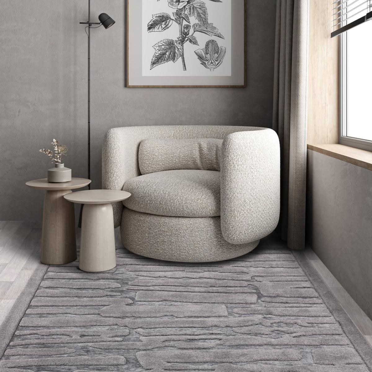 Asiatic Valley Path Geometric 3D Rug - Charcoal - 120cm x 170cm – image 3
