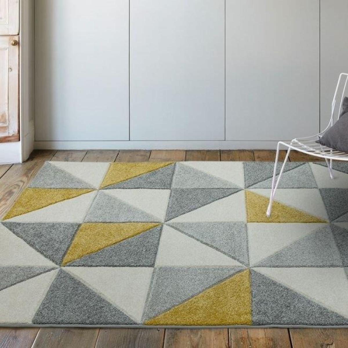 Asiatic Sketch Cubic SK06 Rug - Ochre - 200x290cm, Geometric - Grey/Cream/Beiges/Yellow – image 2