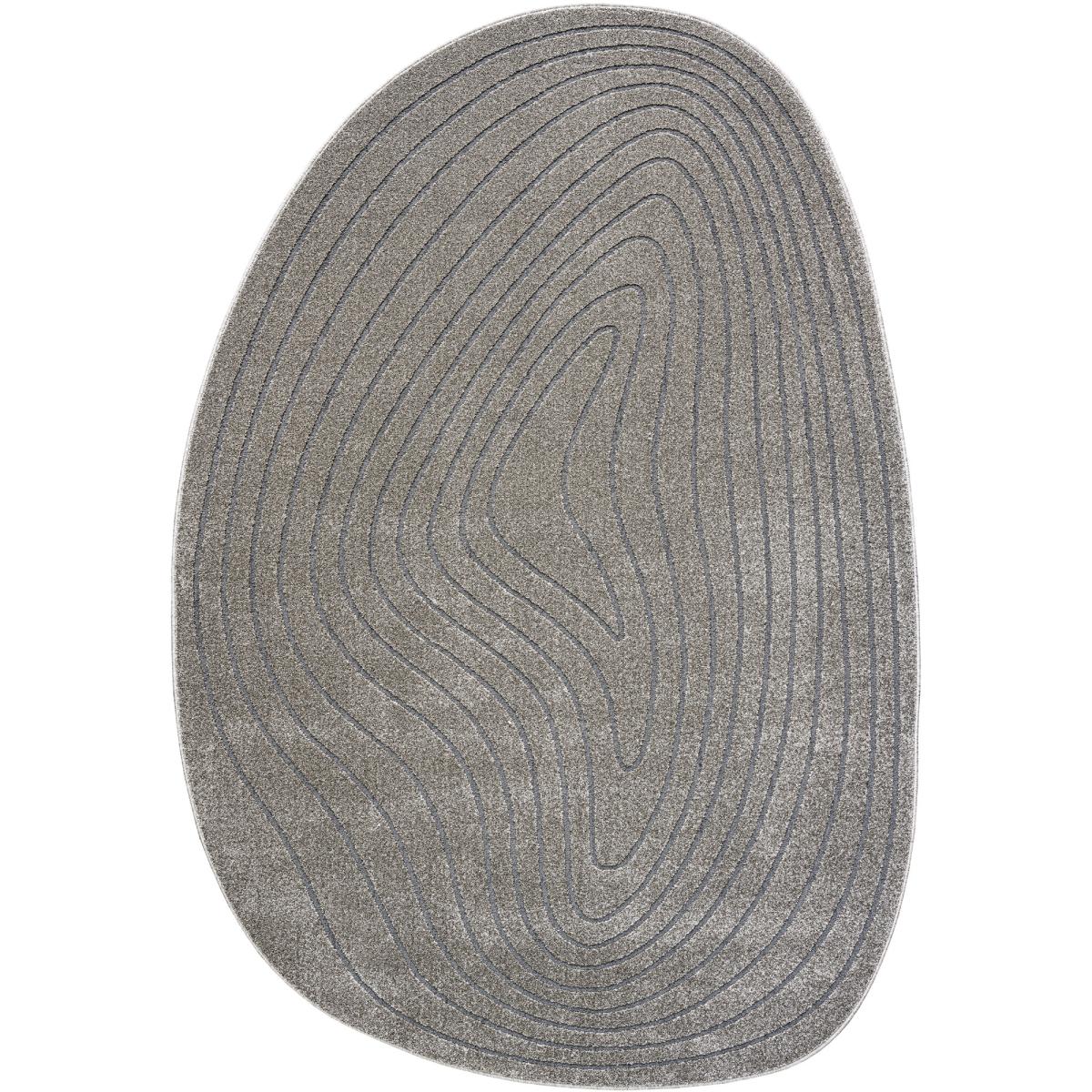 Mastercraft 041-0064/7131 Geo Soft Touch Pebble Rug - Grey - 160cm x 230cm Pebble Shape – image 2