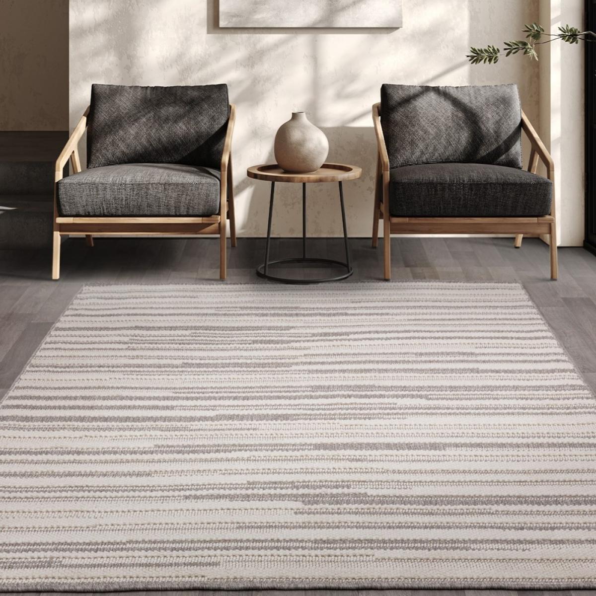 Asiatic Camber Stripe Modern Textured Rug - Grey - 80cm x 150cm – image 3