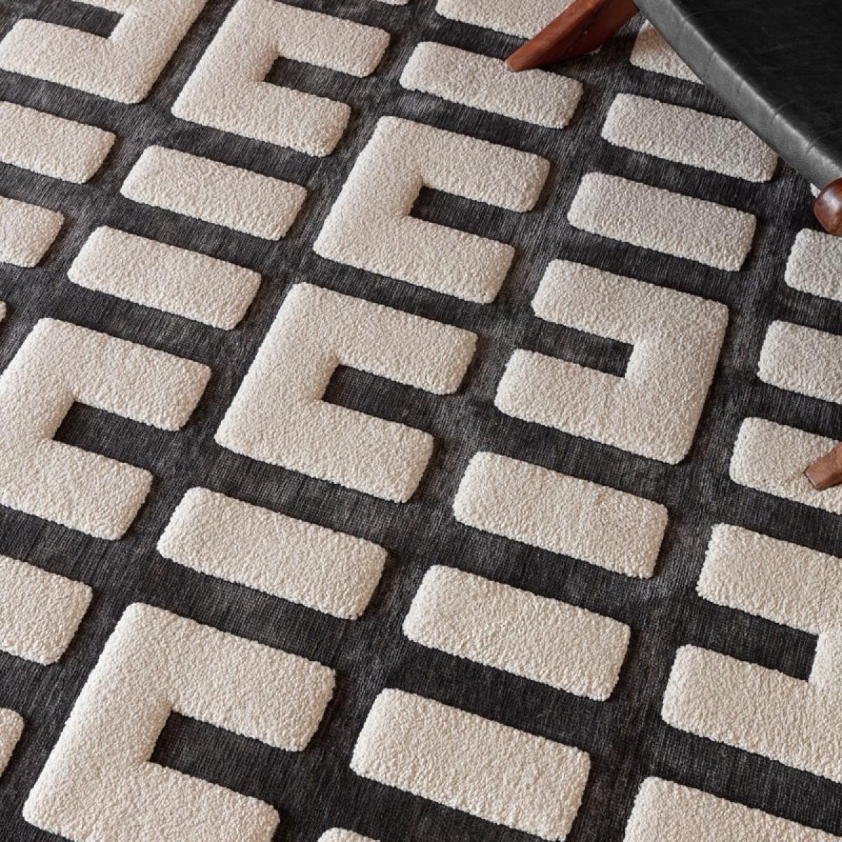 Asiatic Valley Junction Geometric 3D Rug - Charcoal/Ivory - 200cm x 290cm – image 4