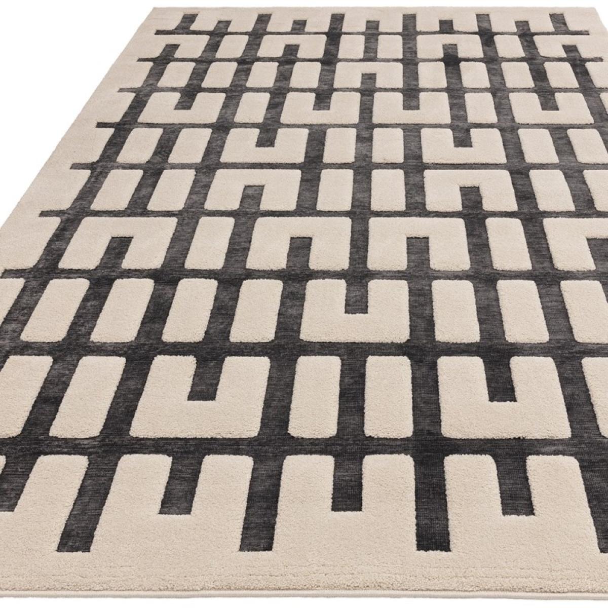 Asiatic Valley Junction Geometric 3D Rug - Charcoal/Ivory - 200cm x 290cm – image 6