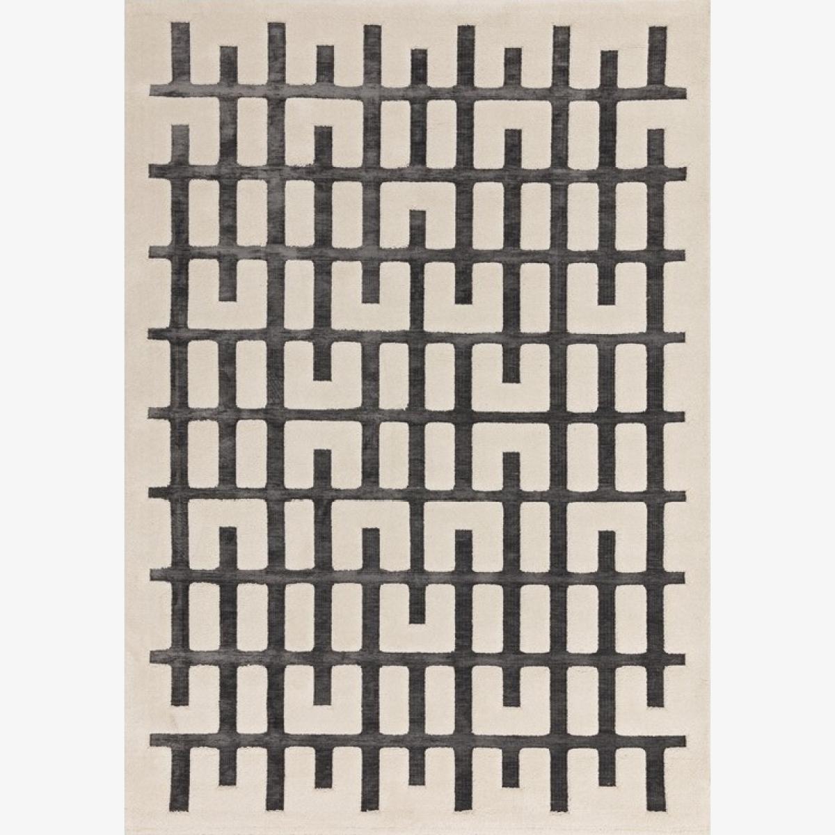 Asiatic Valley Junction Geometric 3D Rug - Charcoal/Ivory - 200cm x 290cm – image 1