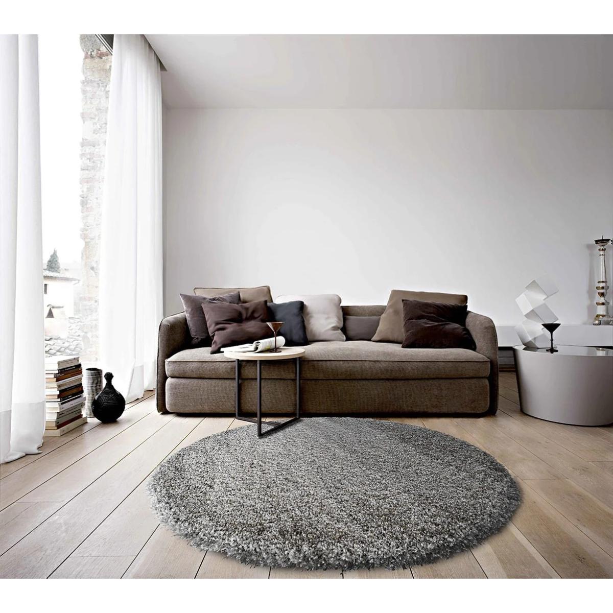 Mastercraft 039-001/9999 Twilight Shaggy Round Rug - Silver/Grey - 200cm Circle – image 2