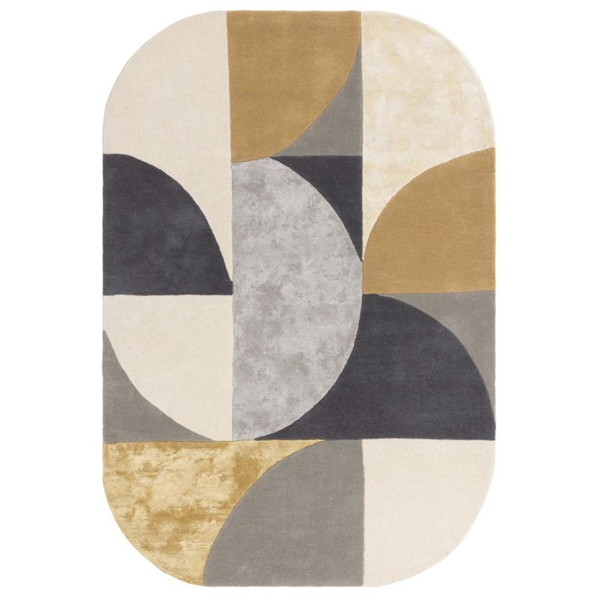 Asiatic Matrix MAX76 Oval Rug - Sunset - 160cm x 230cm, Wool - Grey/Navy/Yellow – image 2