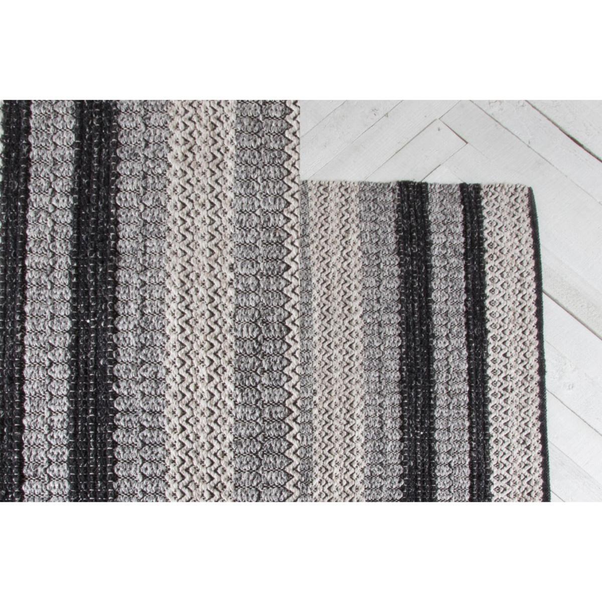 Gaia Handwoven Striped Rug in Monochrome – image 3