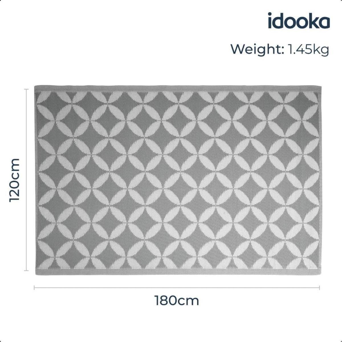 Light Grey and White Circles Outdoor Camping Rug Mat - Light Grey and White – image 4