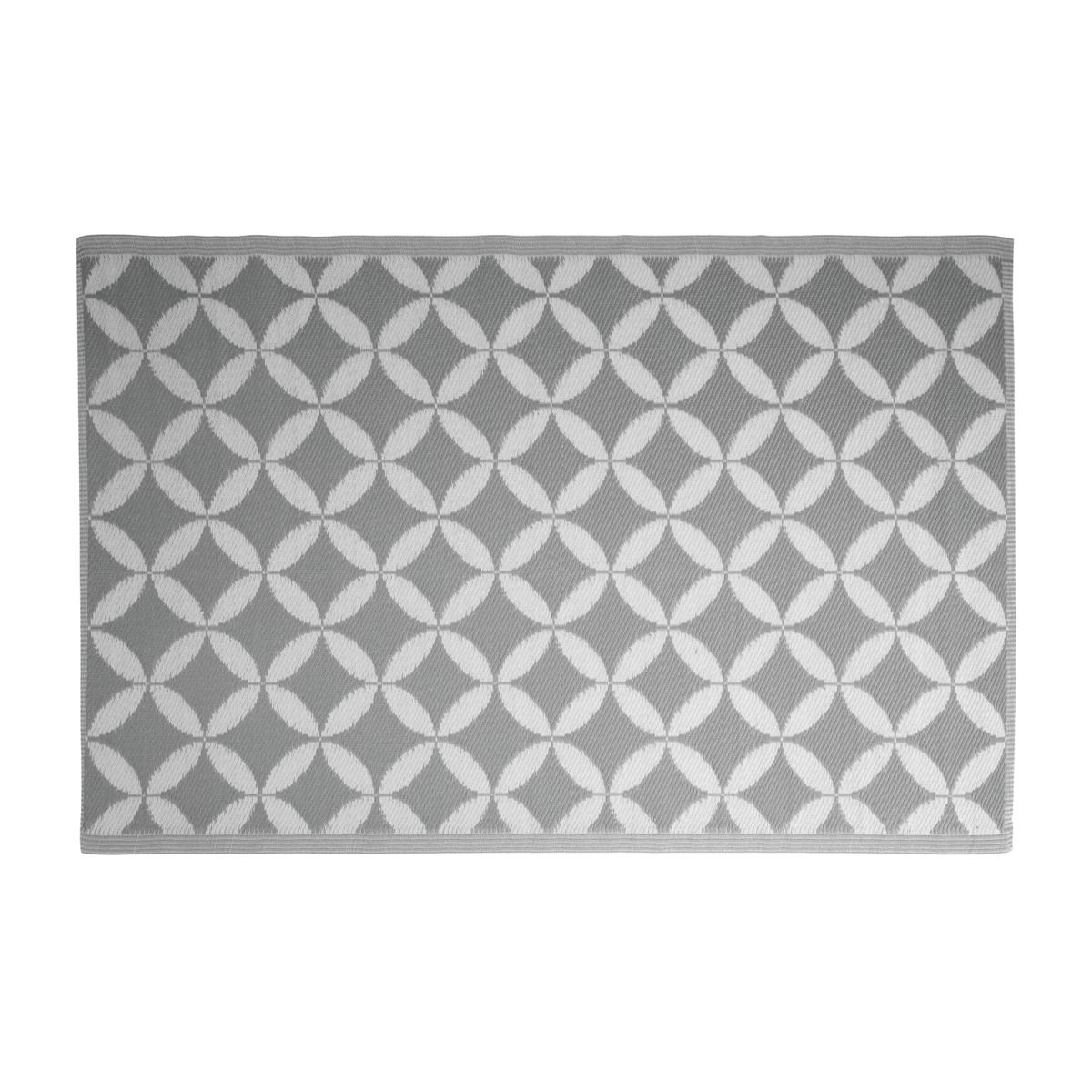 Light Grey and White Circles Outdoor Camping Rug Mat - Light Grey and White – image 1