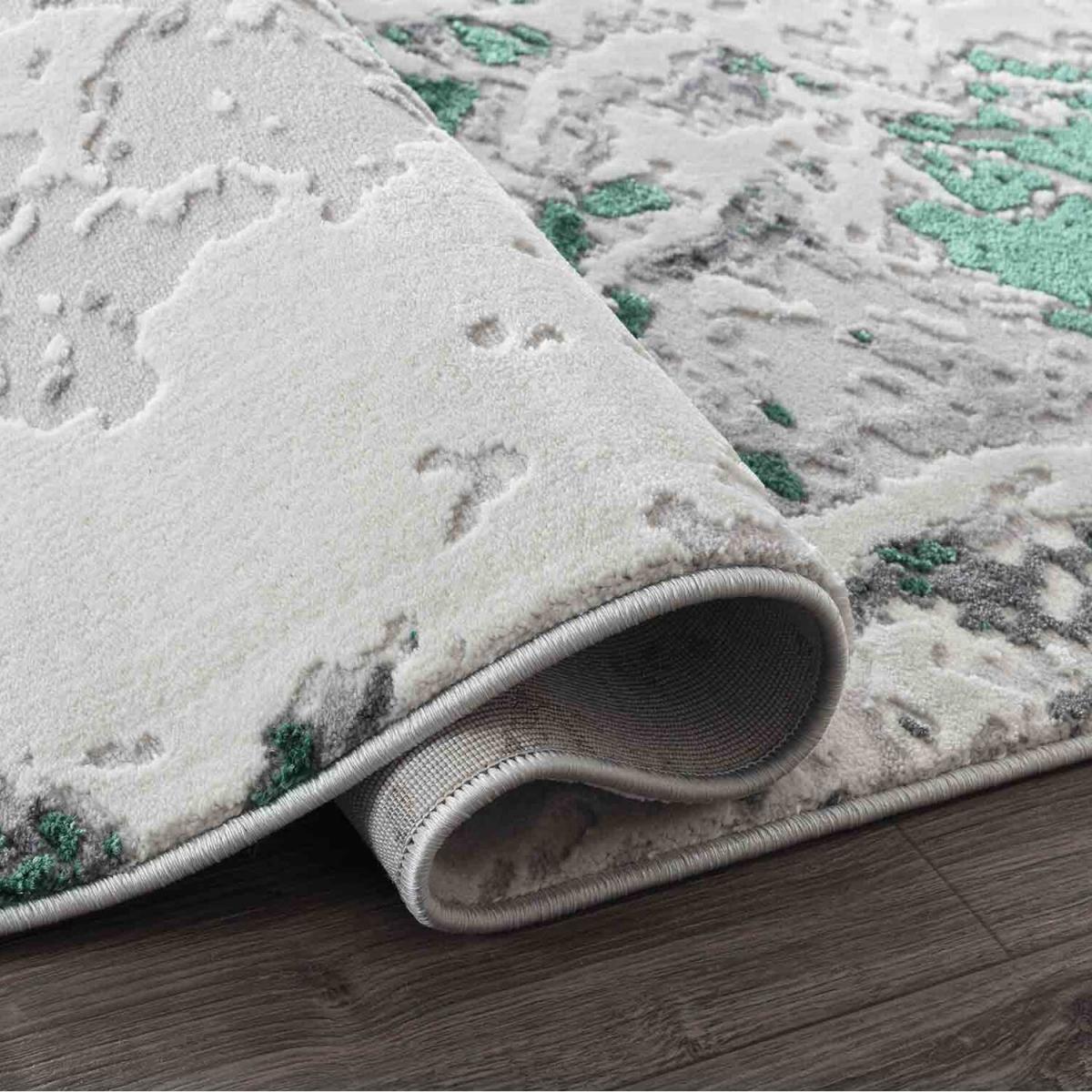 Emperor Picasso Modern Waterflow Abstract Area Rugs - Aqua / 220cm – image 4