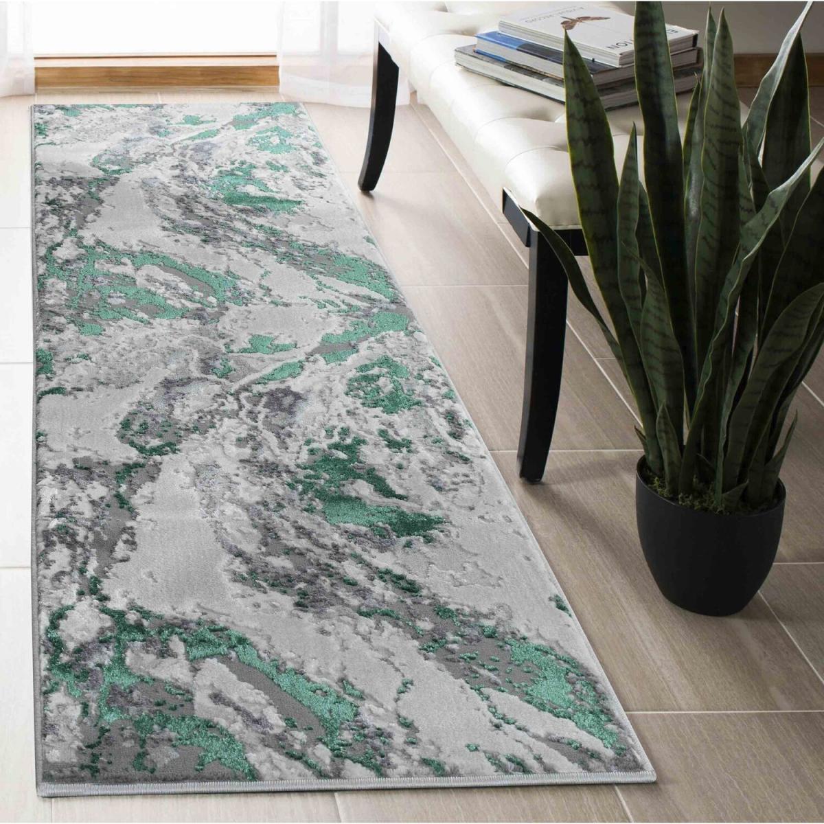 Emperor Picasso Modern Waterflow Abstract Area Rugs - Aqua / 220cm – image 1