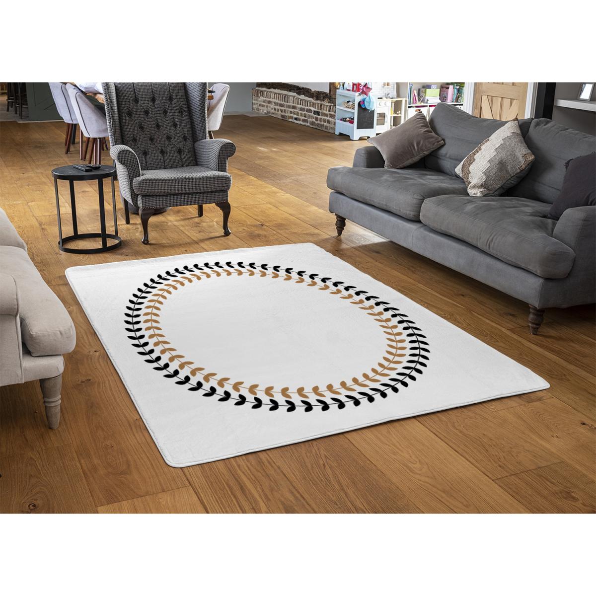 Greek Olive Tree Leaves Rug - Black / 110cm – image 2