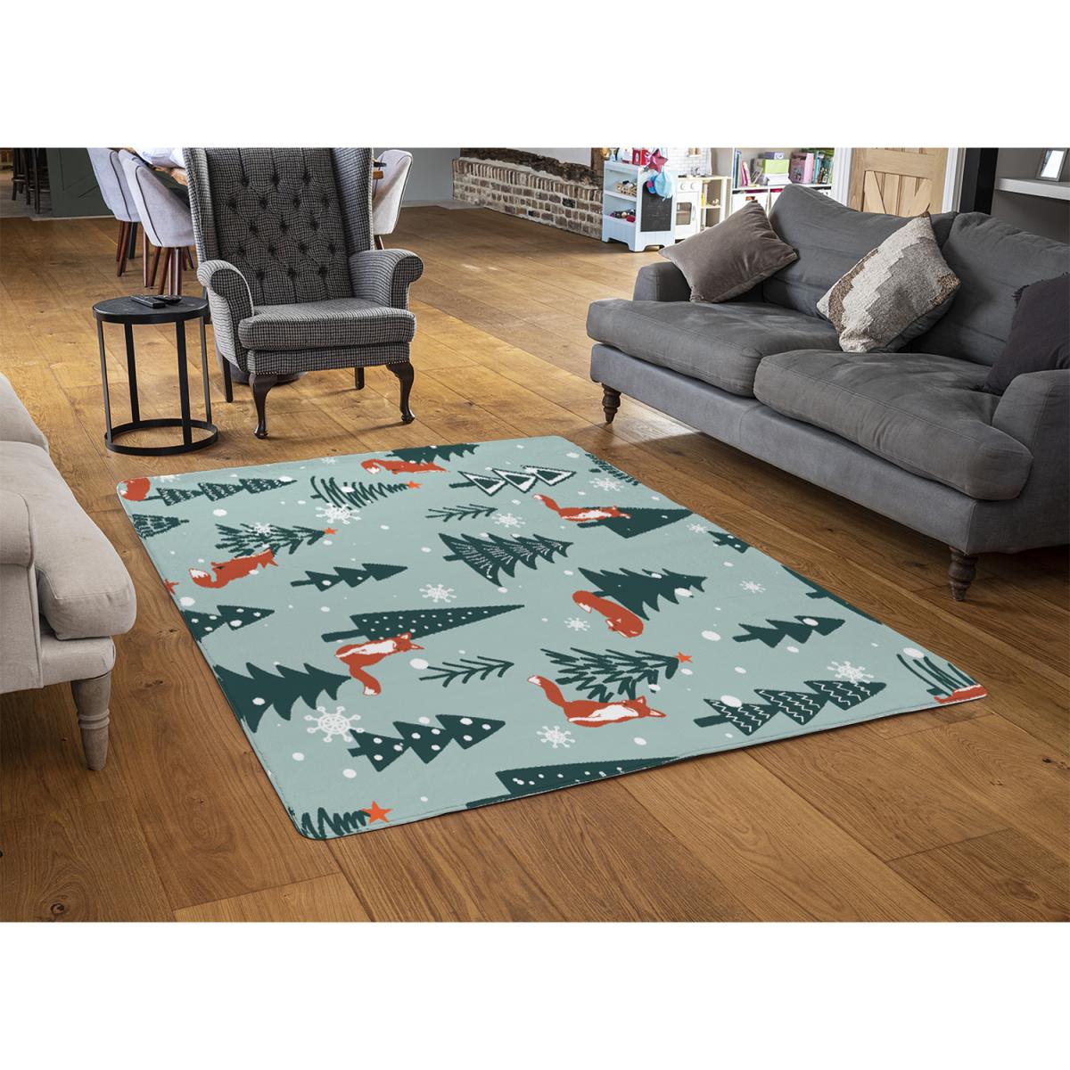 Fir-Trees Snow Style Rug - green / 230cm – image 2