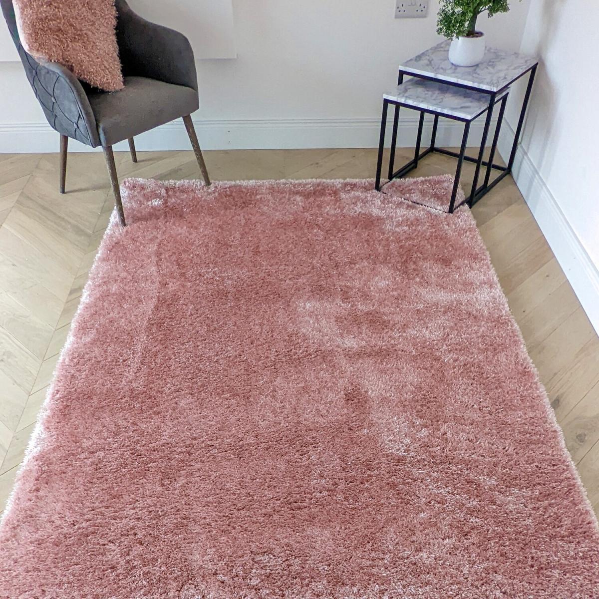 Shimmering Pink Shaggy Rug - Blush – image 3