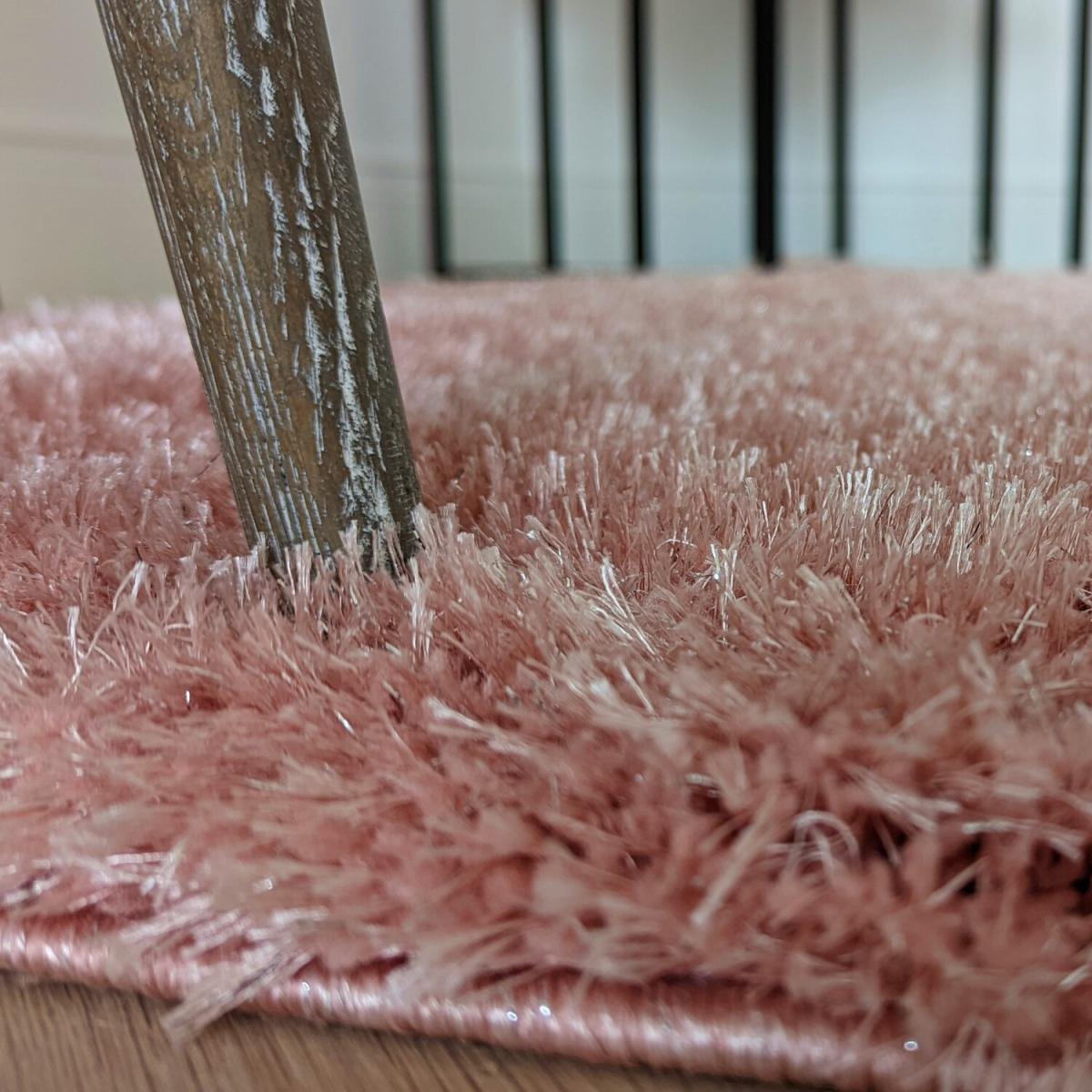 Shimmering Pink Shaggy Rug - Blush – image 4