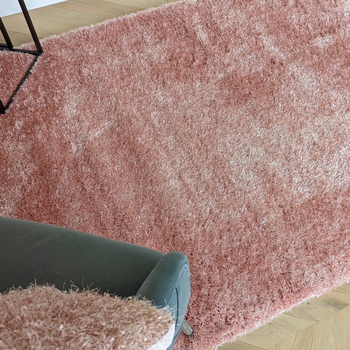 Shimmering Pink Shaggy Rug - Blush – image 7