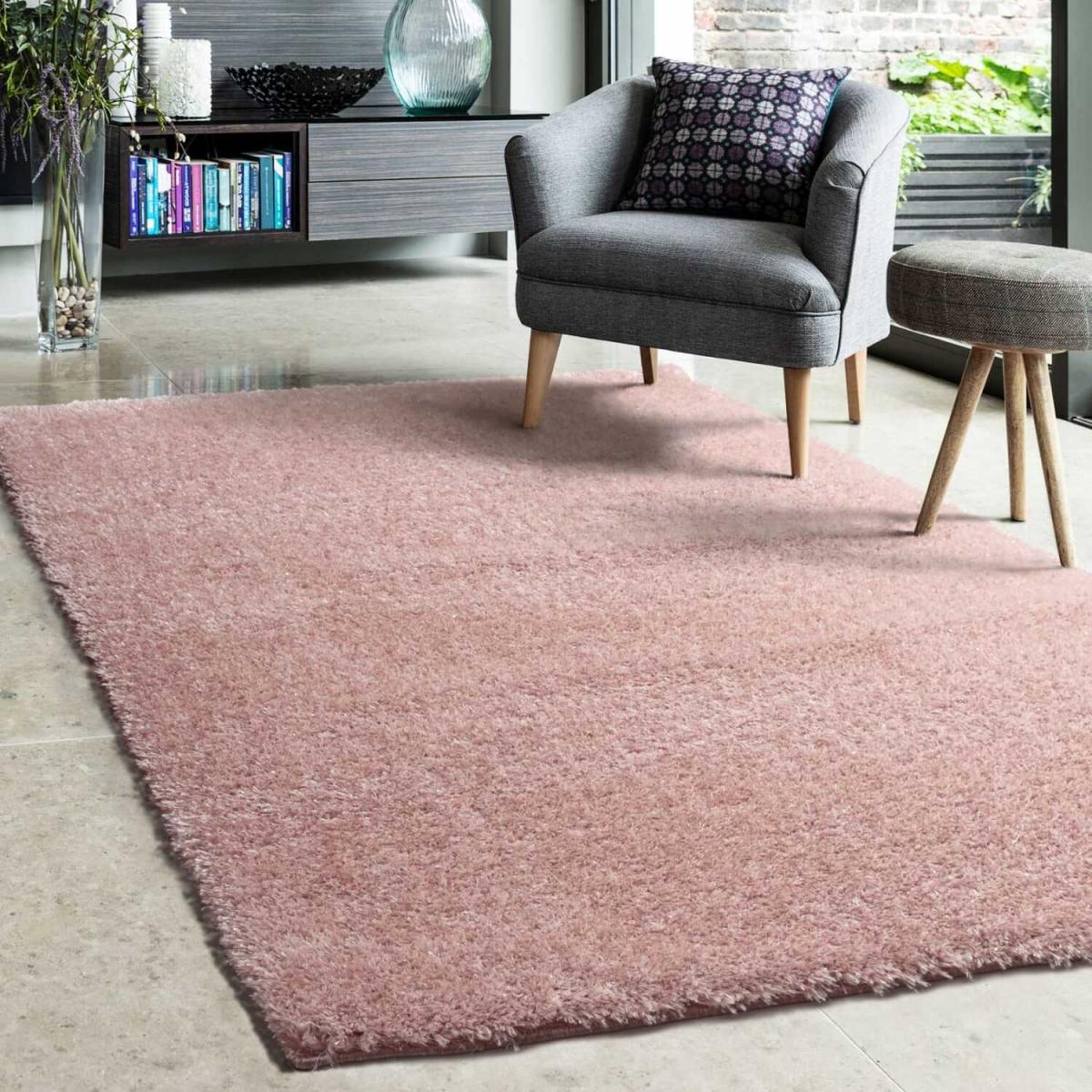 Shimmering Pink Shaggy Rug - Blush – image 1