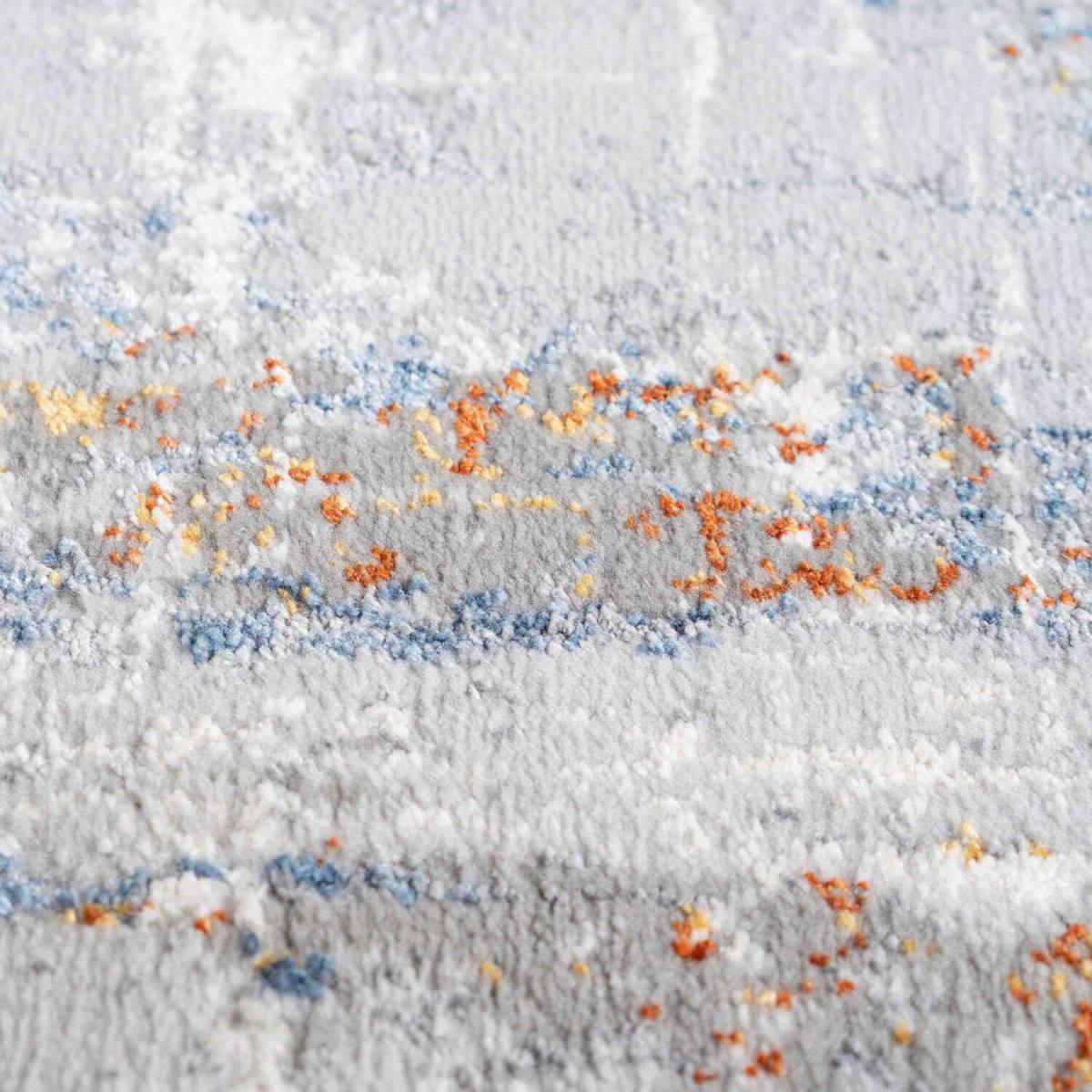 Grey and Terra Distressed Gingham Carpet Rug- Orion - Grey – image 5