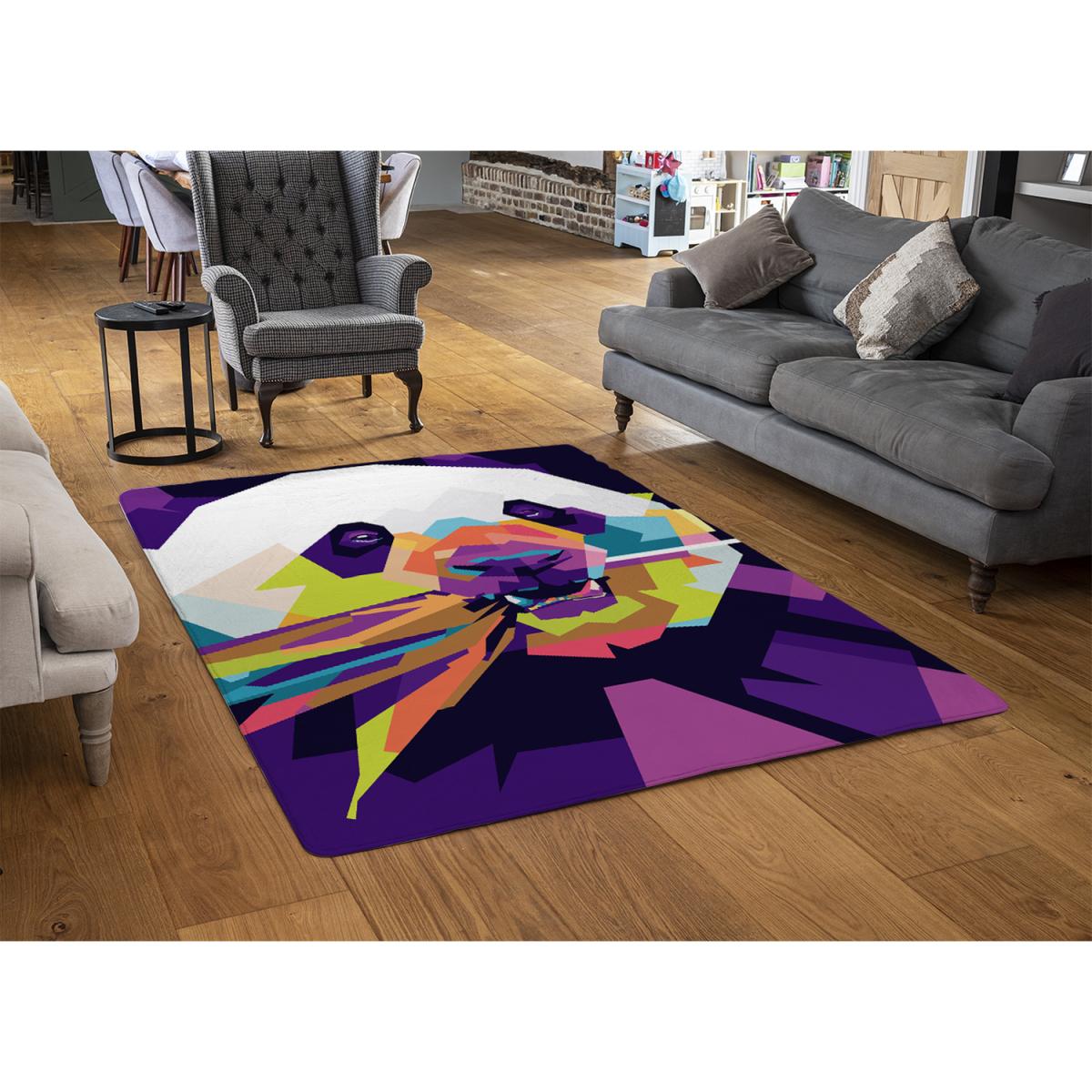 Colorful Pop Art Of Panda Designer Rug - Purple / 200cm – image 2