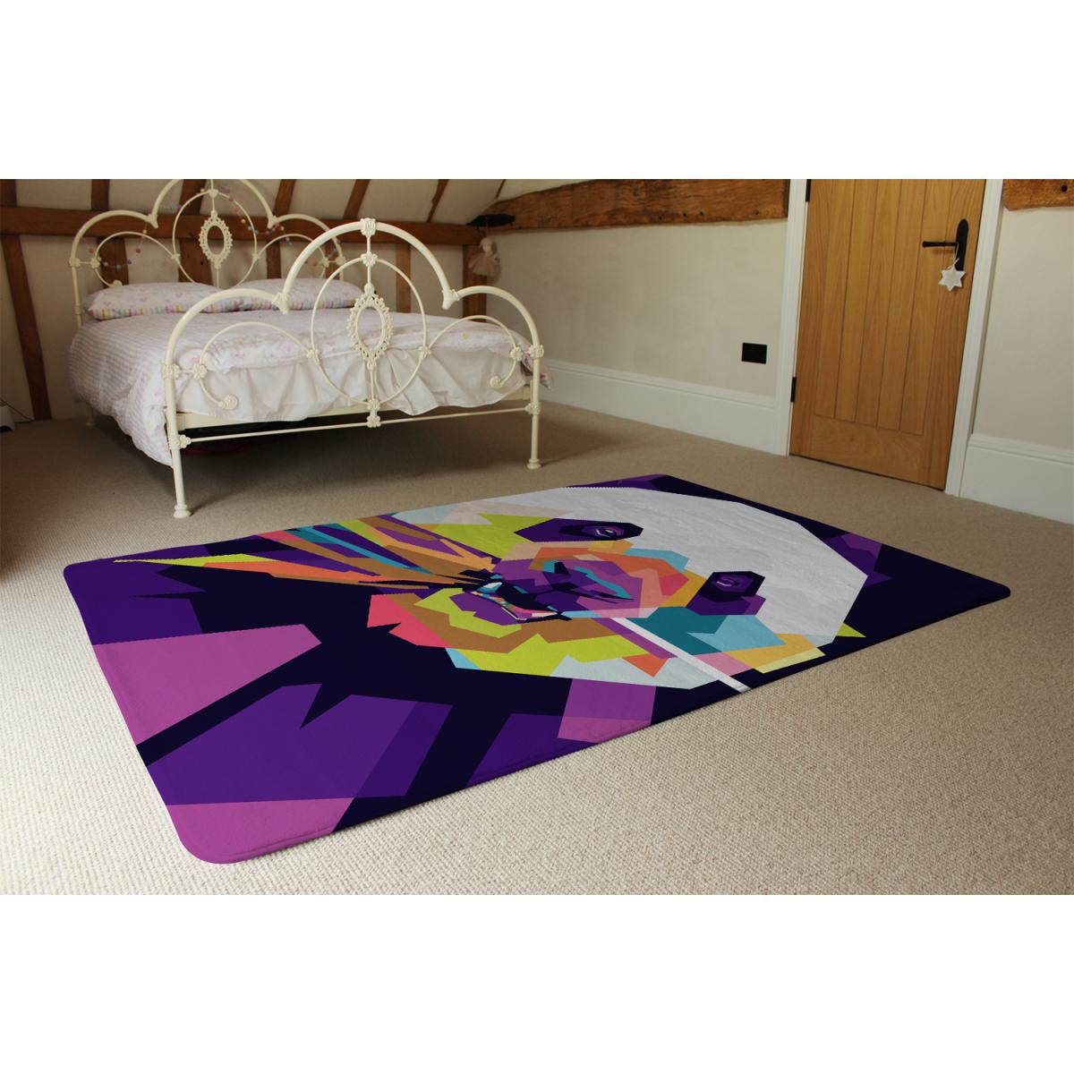 Colorful Pop Art Of Panda Designer Rug - Purple / 200cm – image 3