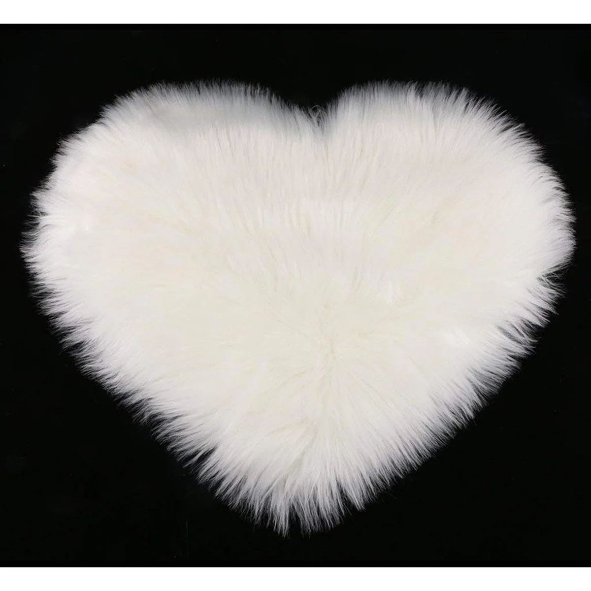 Super Soft Heart-Shaped Shaggy Room Carpet Decor Rug - White / 50cm – image 3