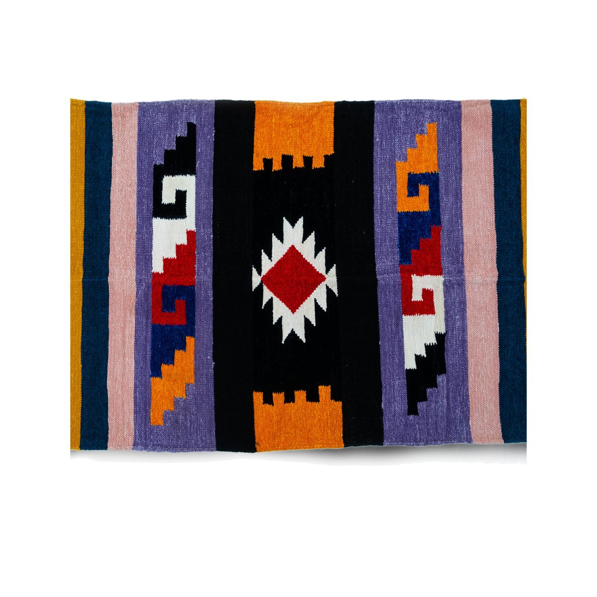 Aztec Mixed Colours Rug - Black – image 1