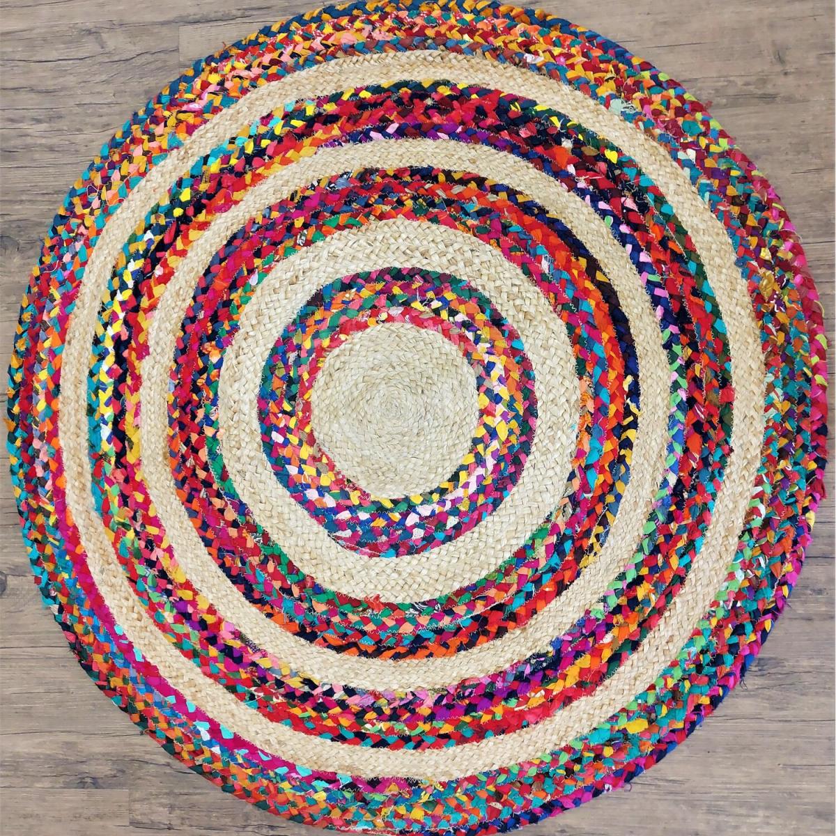 Braided Jute Rug - Multi / 120cm – image 1