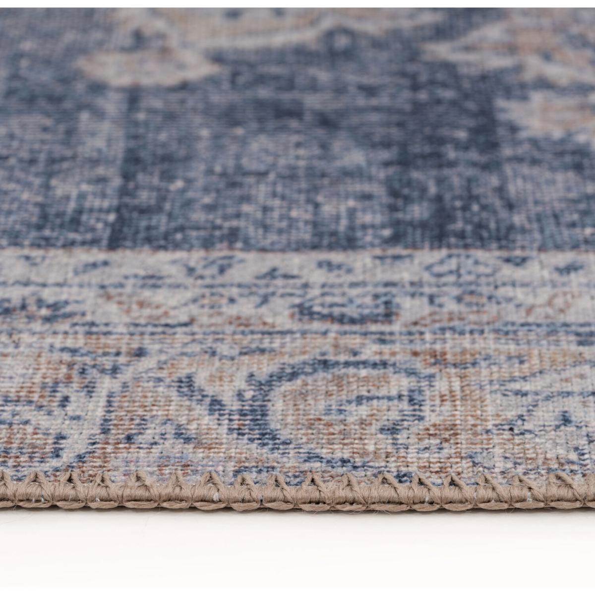 Denim Blue Vintage Medallion Non Slip Washable Area Rug - Denim / 240cm – image 2