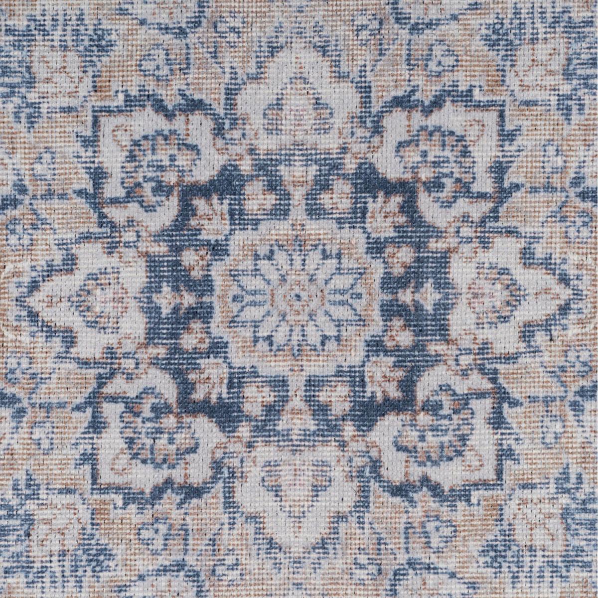 Denim Blue Vintage Medallion Non Slip Washable Area Rug - Denim / 240cm – image 4