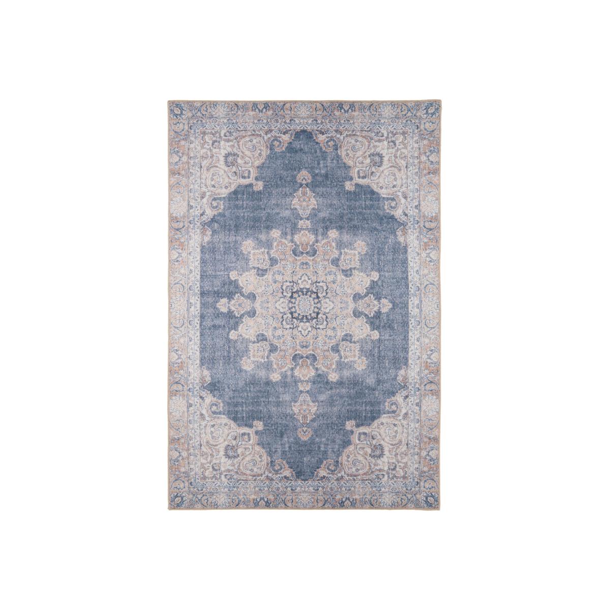 Denim Blue Vintage Medallion Non Slip Washable Area Rug - Denim / 240cm – image 1