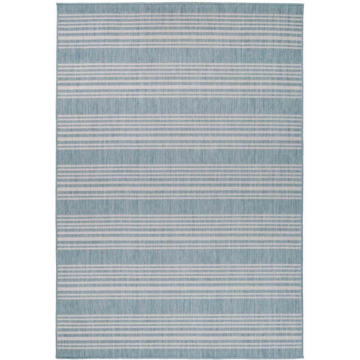 Duck Egg Blue Stripe Flatweave Indoor Outdoor Rug - Duck Egg / 330 x 240cm – image 3