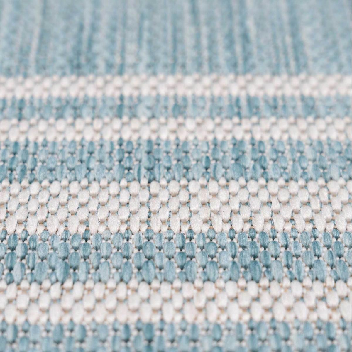 Duck Egg Blue Stripe Flatweave Indoor Outdoor Rug - Duck Egg / 330 x 240cm – image 5