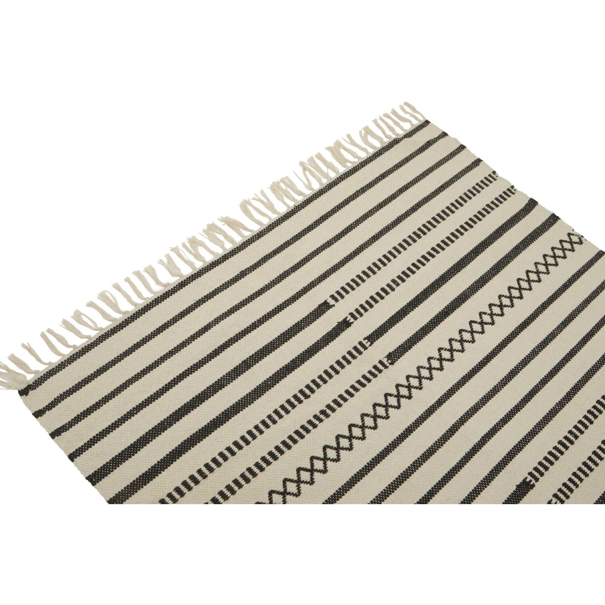 Madras Cotton Rug - Black & White – image 3